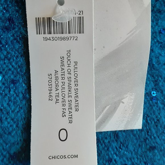 CHICOS TOUCH OF SPARKLE SWEATER NWT - Picture 5 of 9
